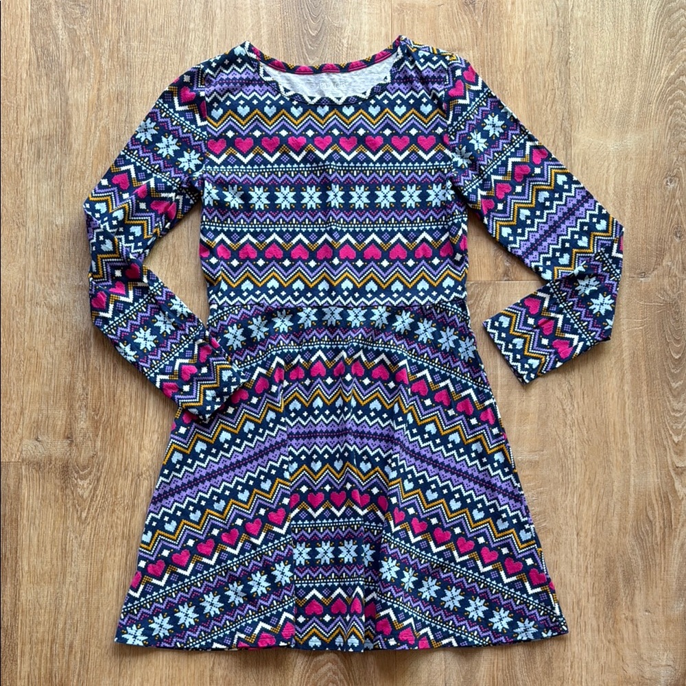 Pink and Blue Skater Dress